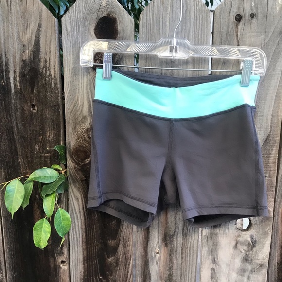 Champion Grey & Turquoise stretchy workout shorts - Picture 2 of 8